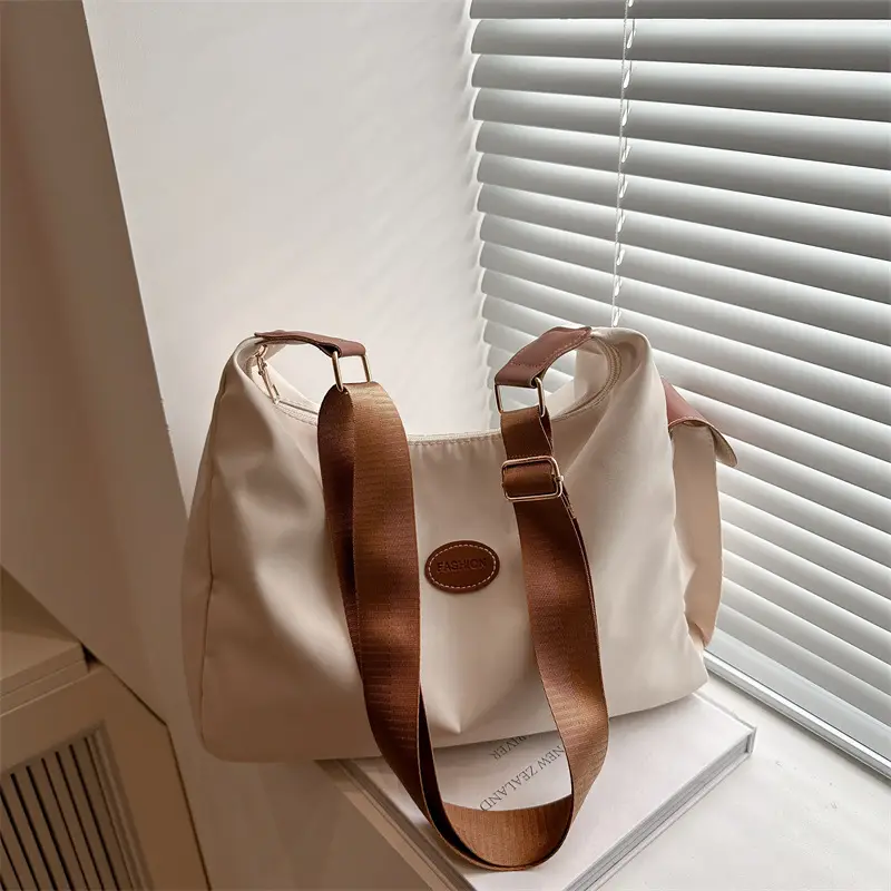 Women's Casual Nylon Shoulder Bag Beige 2025 Summer - Image 6