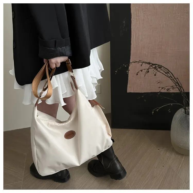 Women's Casual Nylon Shoulder Bag Beige 2025 Summer — feature 7