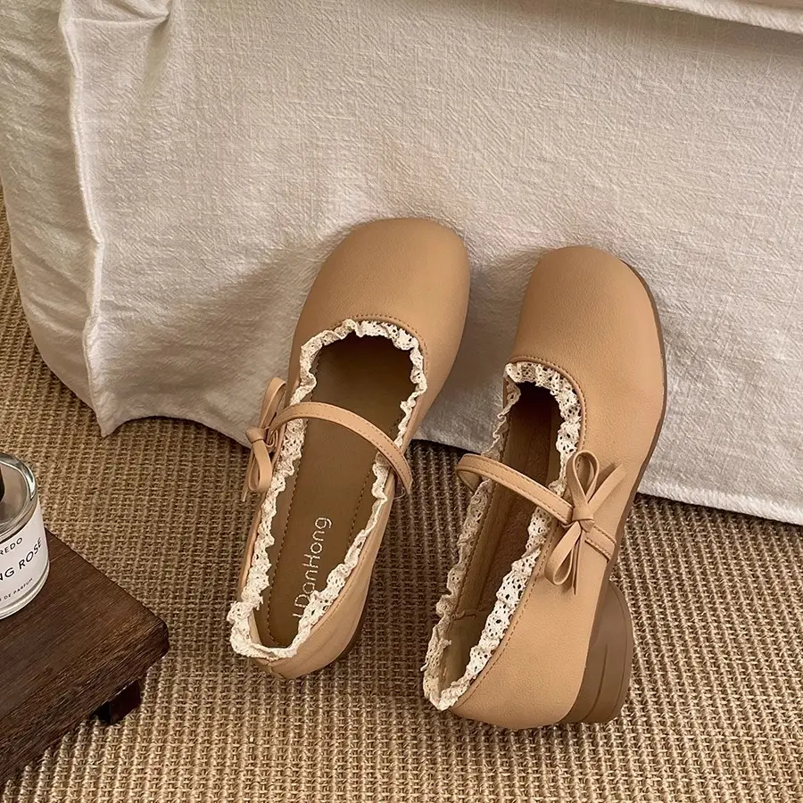 2025 New Round-Toe Mary Jane Shoes, Sweet Lace Soft-Soled Fashionable Princess Shoes, Retro Pumps - Image 6