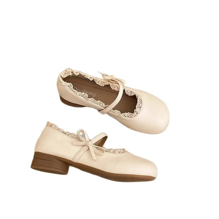 2025 New Round-Toe Mary Jane Shoes, Sweet Lace Soft-Soled Fashionable Princess Shoes, Retro Pumps - Image 7