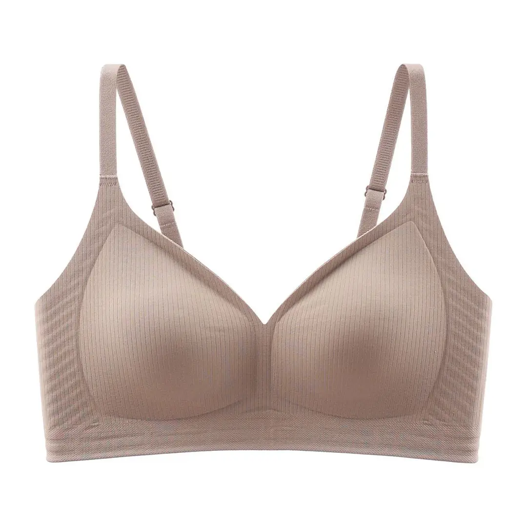 Seamless Intimates Women's Thin Breathable Small Breast Push-Up No Rims Push-Up Adjustable Glossy Soft Women's Bra