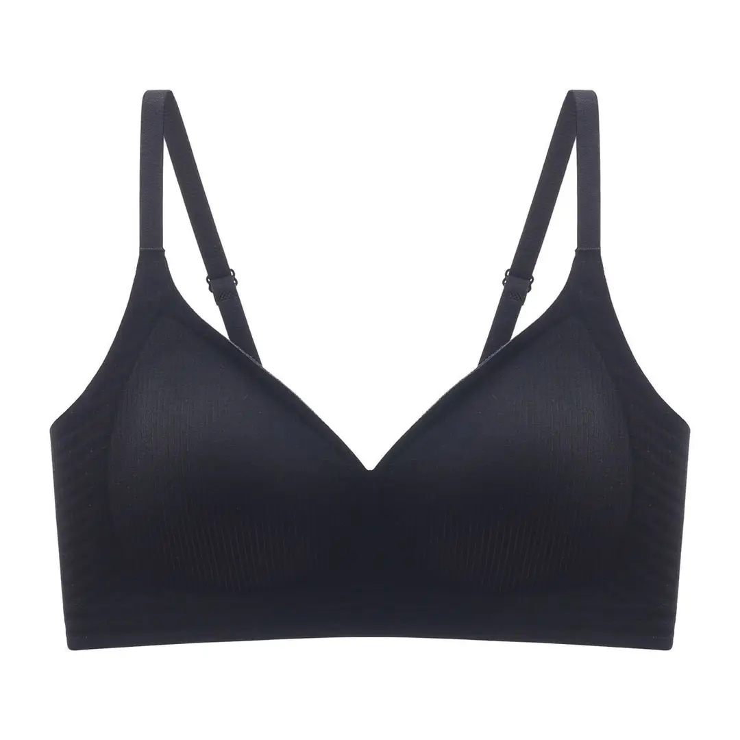 Seamless Intimates Women's Thin Breathable Small Breast Push-Up No Rims Push-Up Adjustable Glossy Soft Women's Bra