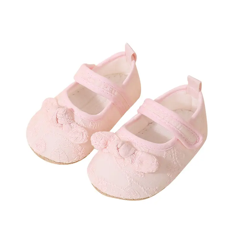 Baby Shoes Spring and Autumn June-December Cloth Slip-proof Female Treasure Princess Shoes Baby Toddler Shoes Soft Sole Strap Floor Children's Shoes