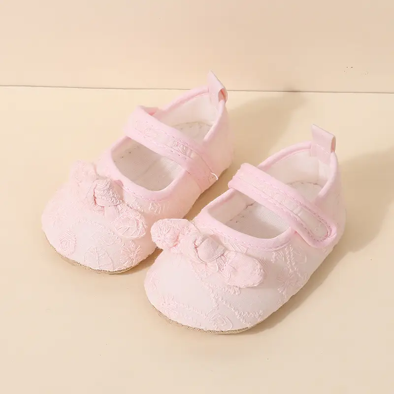 Baby Shoes Spring and Autumn June-December Cloth Slip-proof Female Treasure Princess Shoes Baby Toddler Shoes Soft Sole Strap Floor Children's Shoes