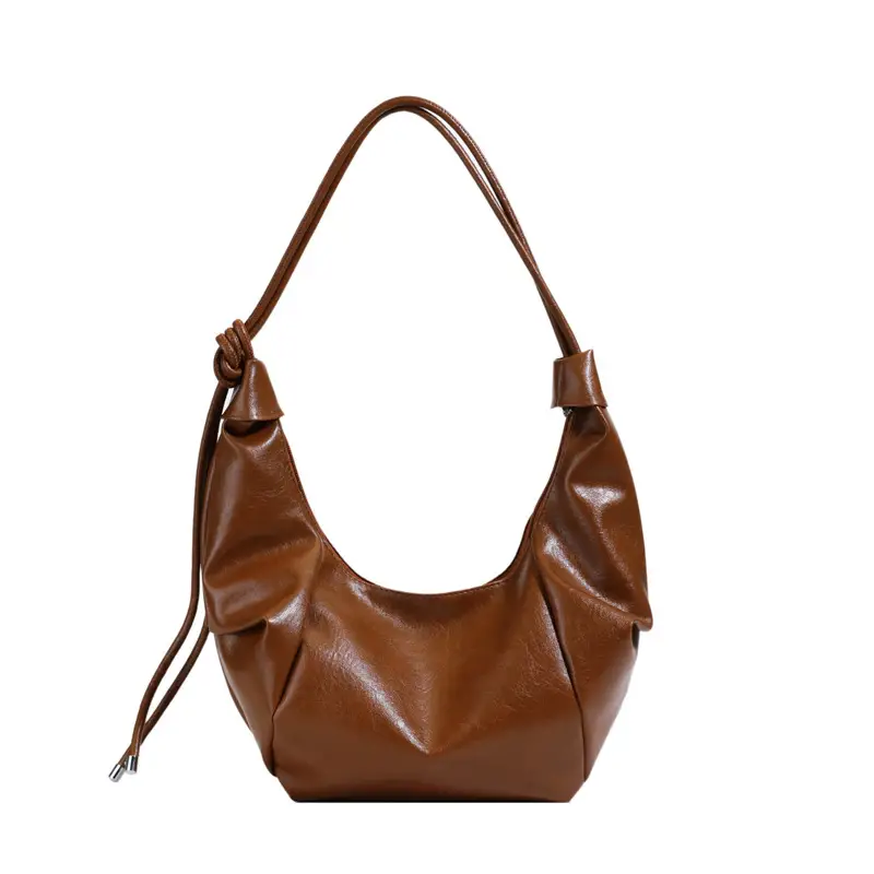 Retro Korean Style Brown Leather Handbag 2025 - Image 9