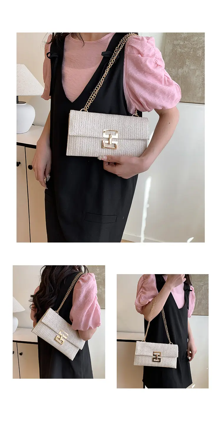 Women's Brown Twist-Lock Chain Shoulder Bag — feature 10