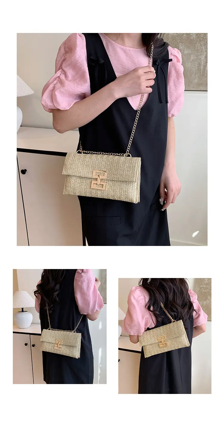 Women's Brown Twist-Lock Chain Shoulder Bag — feature 11