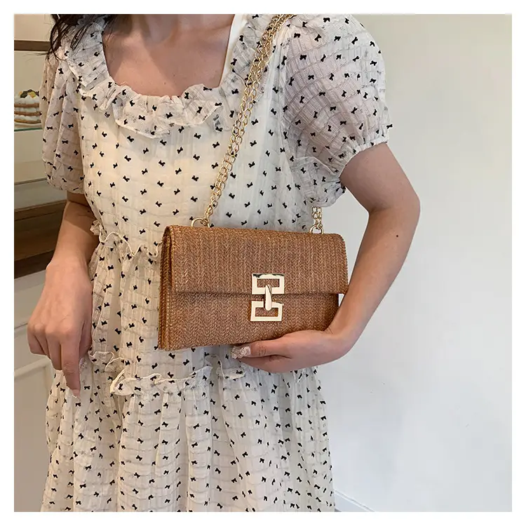 Women's Brown Twist-Lock Chain Shoulder Bag — feature 15