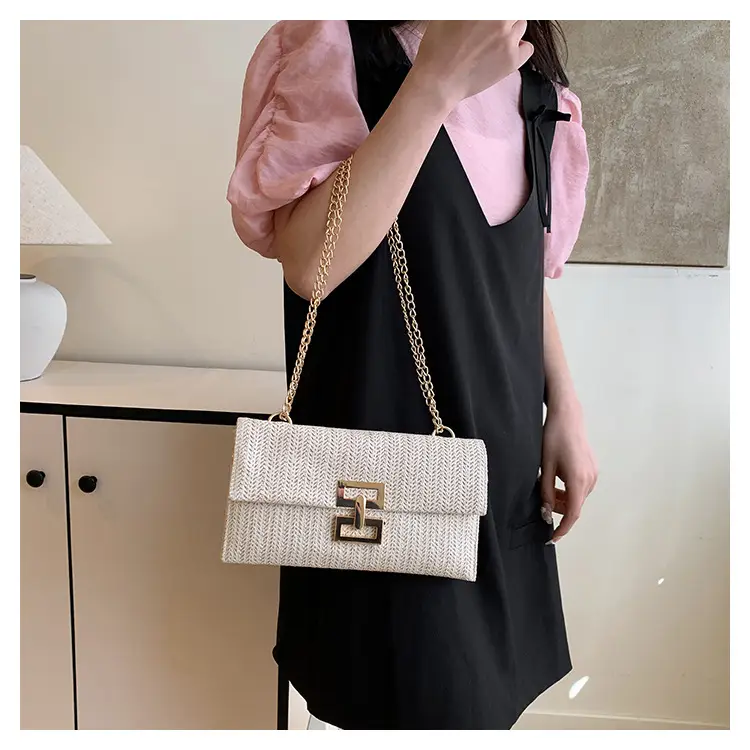 Women's Brown Twist-Lock Chain Shoulder Bag — feature 21
