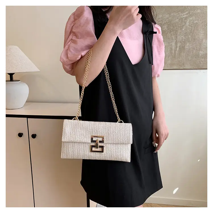 Women's Brown Twist-Lock Chain Shoulder Bag — feature 22