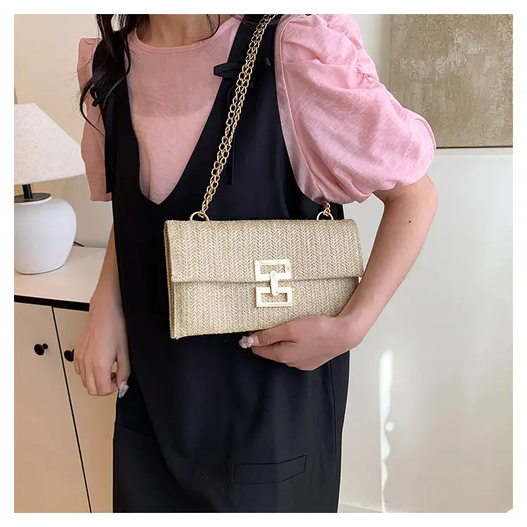 Women's Brown Twist-Lock Chain Shoulder Bag — feature 23