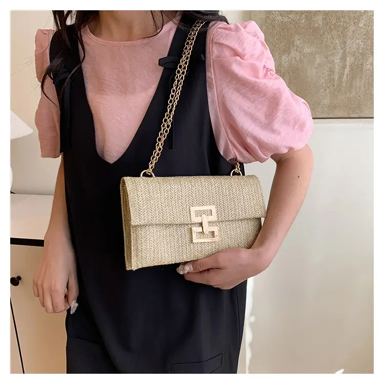 Women's Brown Twist-Lock Chain Shoulder Bag — feature 24