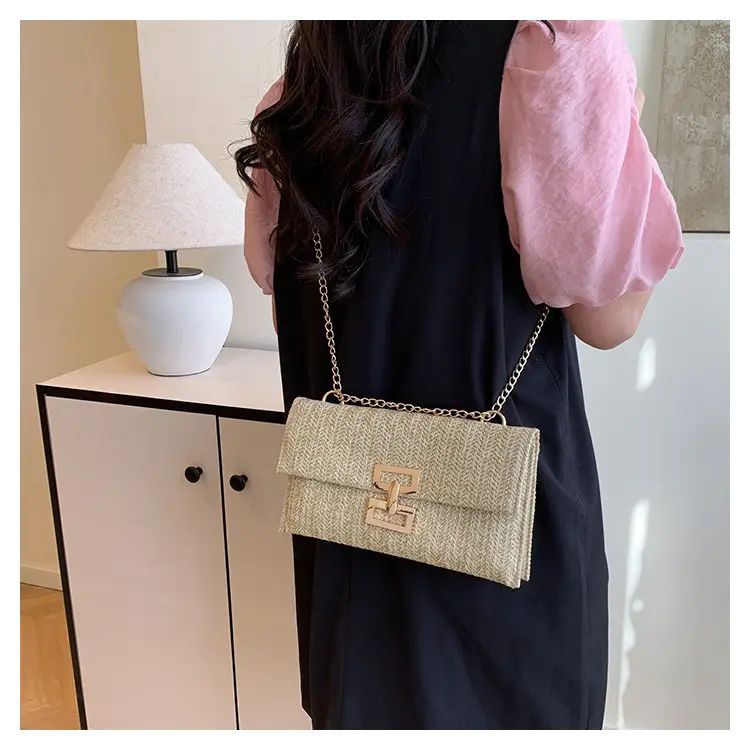 Women's Brown Twist-Lock Chain Shoulder Bag — feature 28