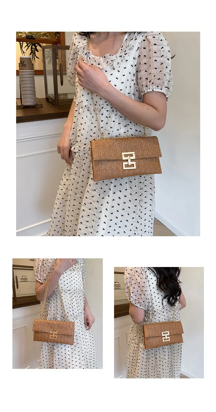 Women's Brown Twist-Lock Chain Shoulder Bag — feature 9