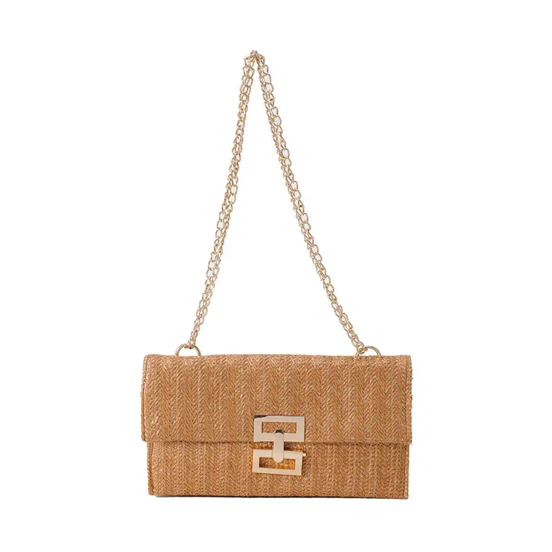 Women's Brown Twist-Lock Chain Shoulder Bag - Image 3