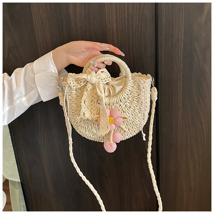 Women Straw Handbag Bucket Bag Shoulder Crossbody — feature 15