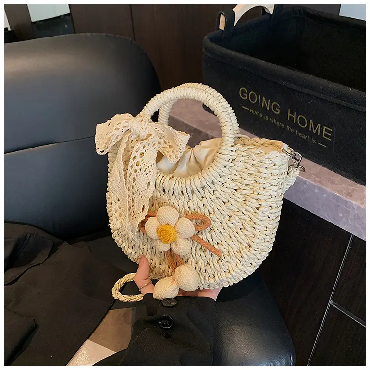Women Straw Handbag Bucket Bag Shoulder Crossbody — feature 30