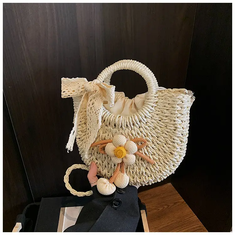 Women Straw Handbag Bucket Bag Shoulder Crossbody — feature 32