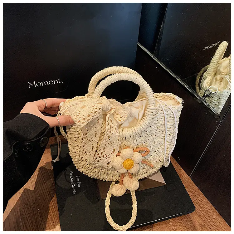 Women Straw Handbag Bucket Bag Shoulder Crossbody — feature 33