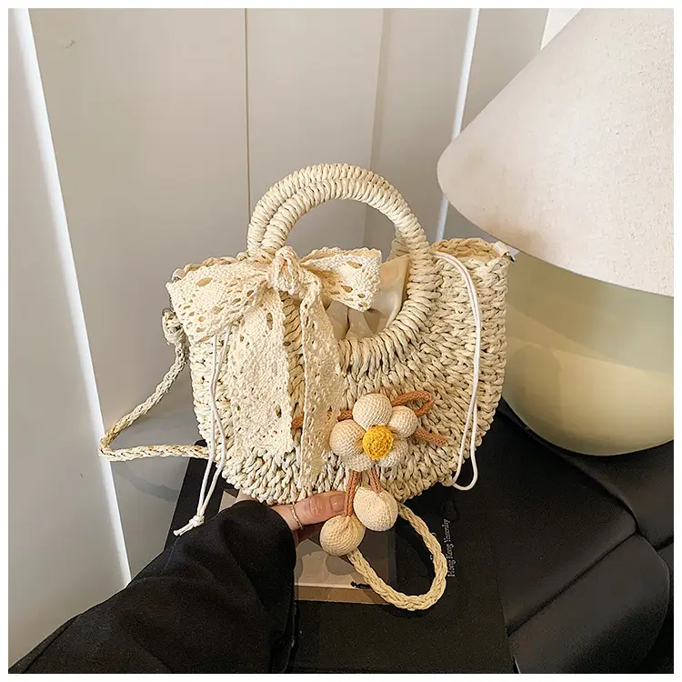 Women Straw Handbag Bucket Bag Shoulder Crossbody — feature 40