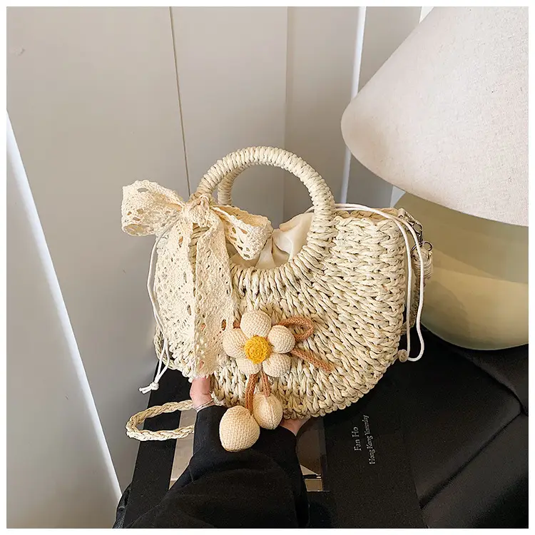 Women Straw Handbag Bucket Bag Shoulder Crossbody — feature 41