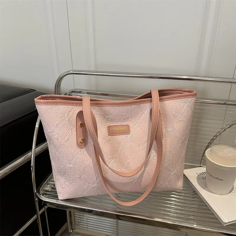 Pink Quilted Women's Tote Bag 2025 New Style - Image 5