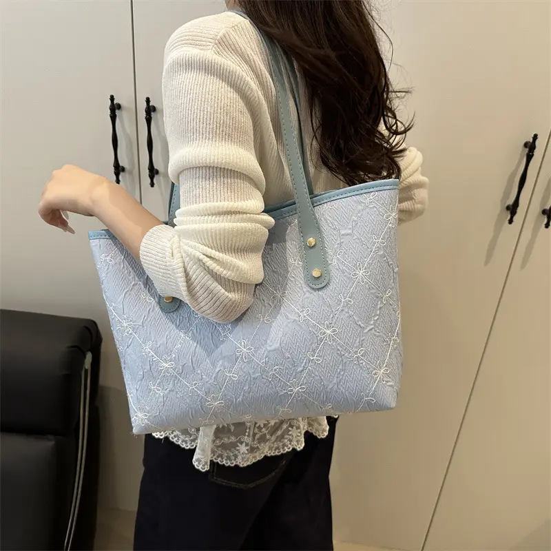 Pink Quilted Women's Tote Bag 2025 New Style - Image 7