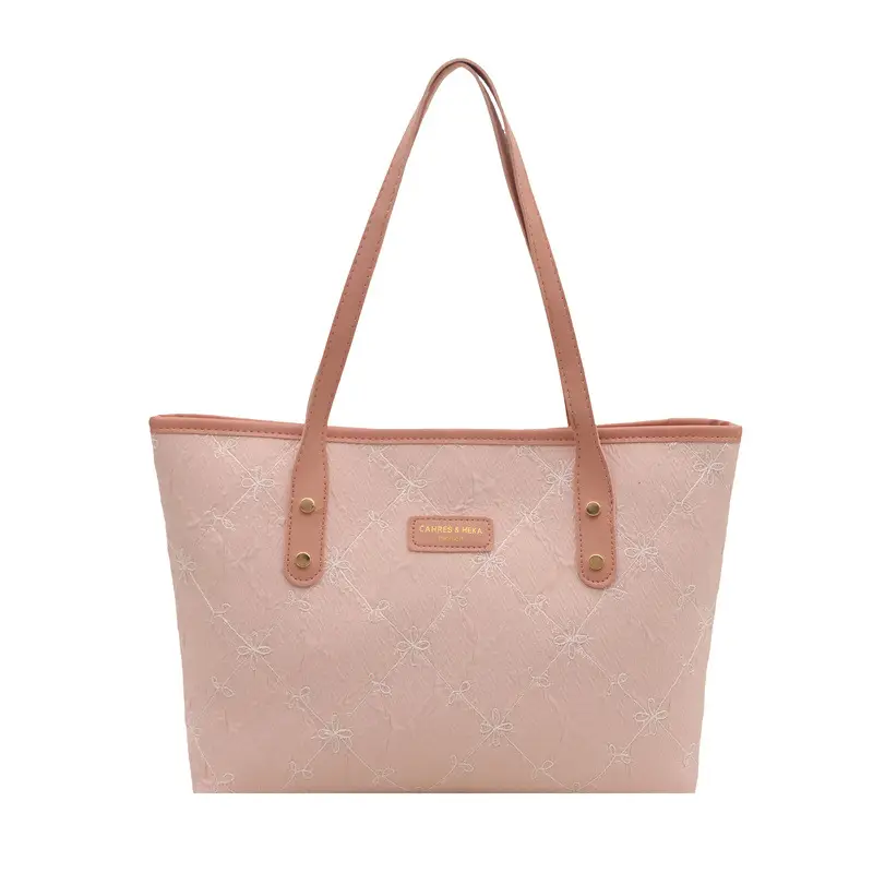 Pink Quilted Women's Tote Bag 2025 New Style - Image 3