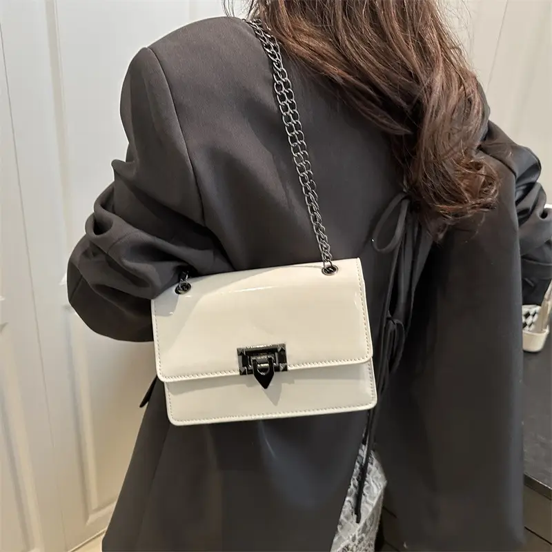 Orange Lock Chain Crossbody Bag for Women 2025 - Image 6