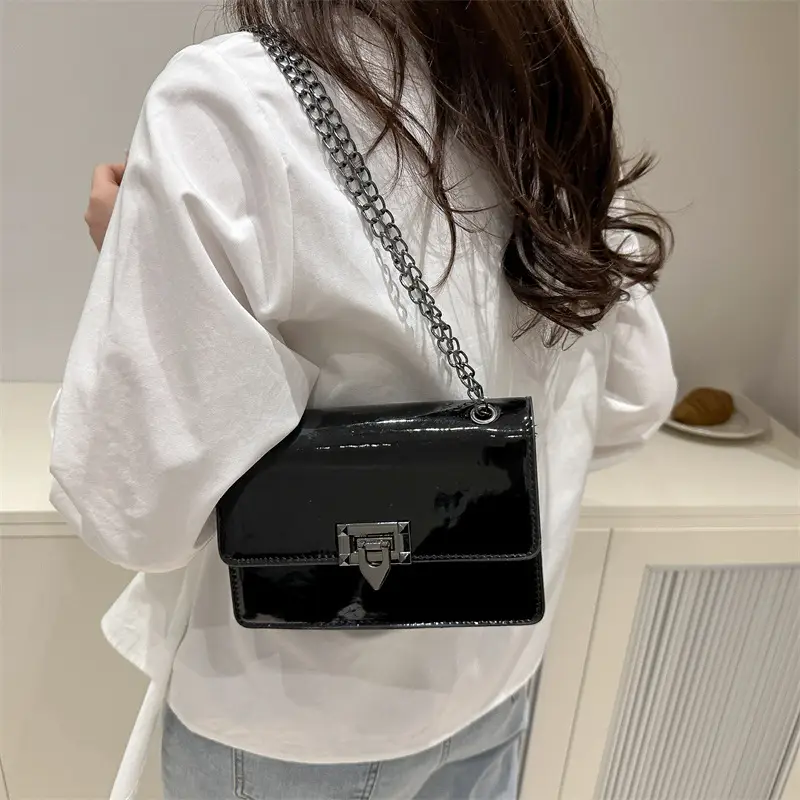 Orange Lock Chain Crossbody Bag for Women 2025 - Image 7