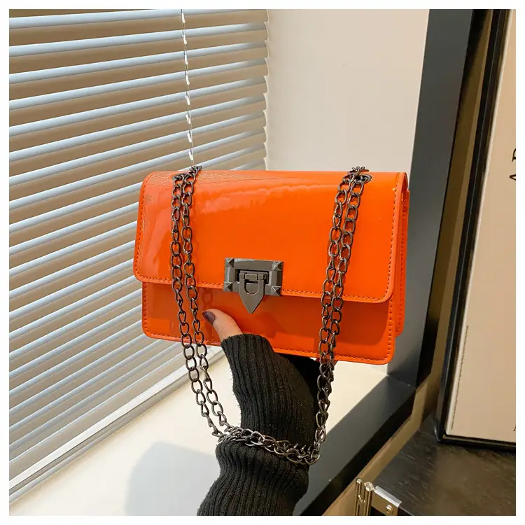 Orange Lock Chain Crossbody Bag for Women 2025 — feature 10