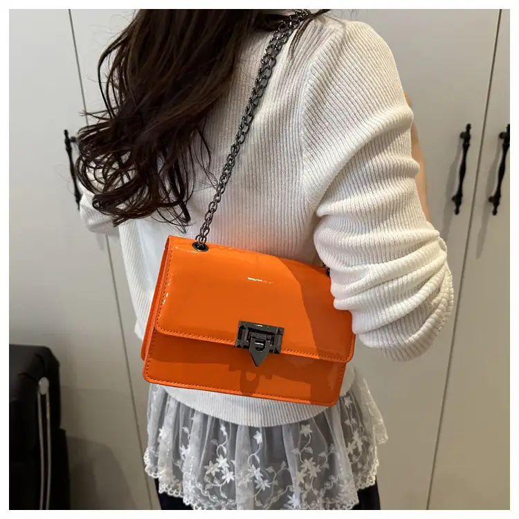 Orange Lock Chain Crossbody Bag for Women 2025 — feature 19