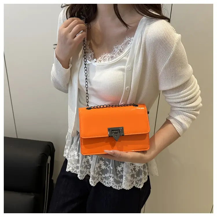 Orange Lock Chain Crossbody Bag for Women 2025 — feature 20