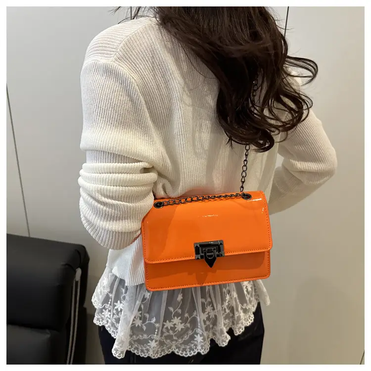 Orange Lock Chain Crossbody Bag for Women 2025 — feature 21