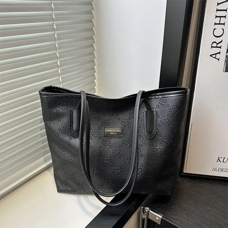 Black Embossed Shoulder Bag for Women 2025 - Image 6