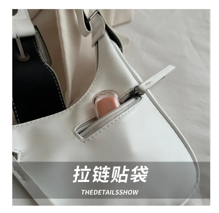 Women's Retro Textured Shoulder Bag with Belt Buckle — feature 6