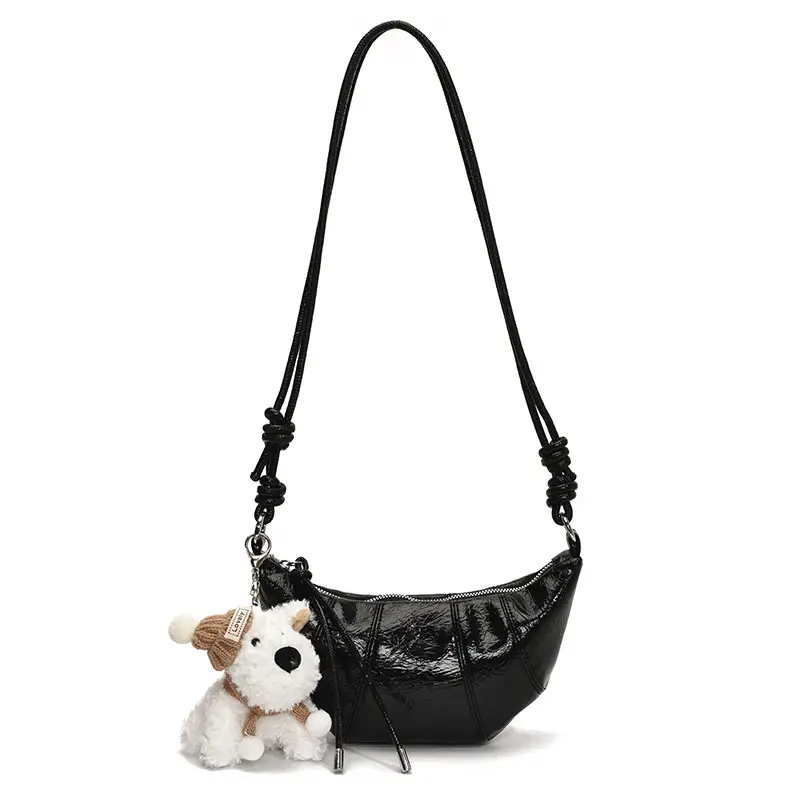 Women's Cream Shoulder Bag with Doll Decor - Image 10