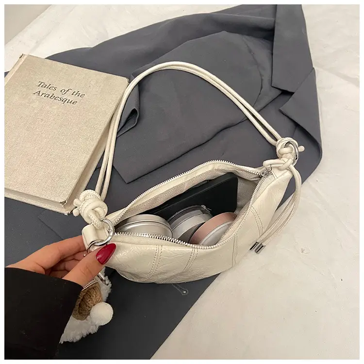 Women's Cream Shoulder Bag with Doll Decor — feature 10