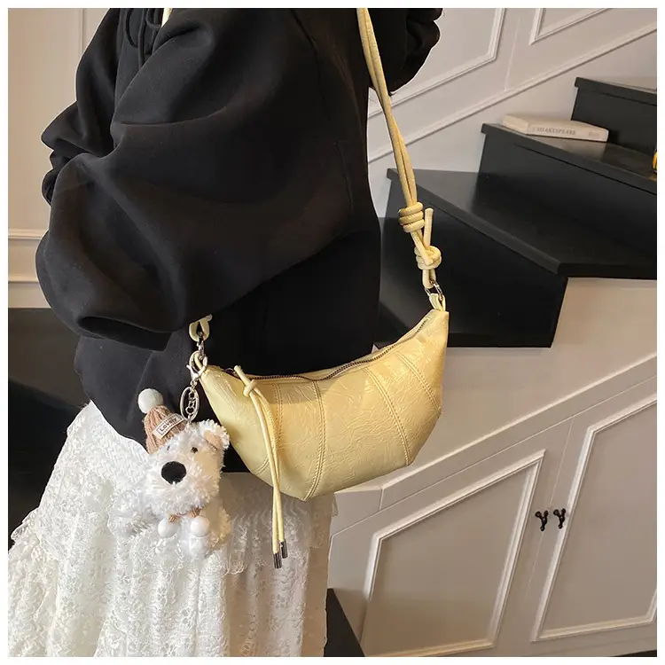 Women's Cream Shoulder Bag with Doll Decor — feature 15