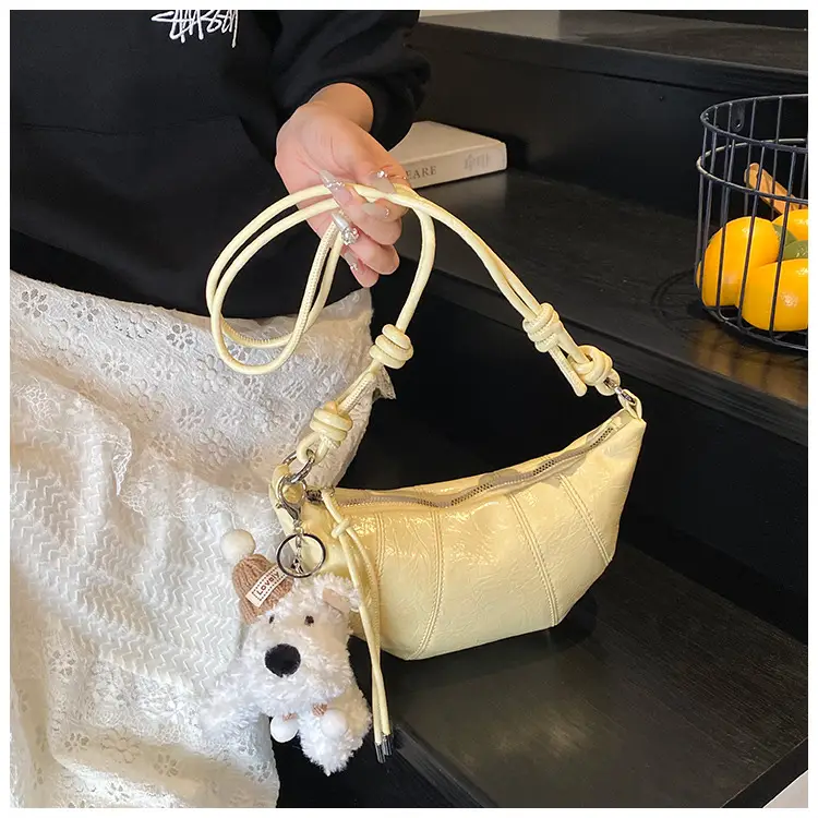 Women's Cream Shoulder Bag with Doll Decor — feature 16