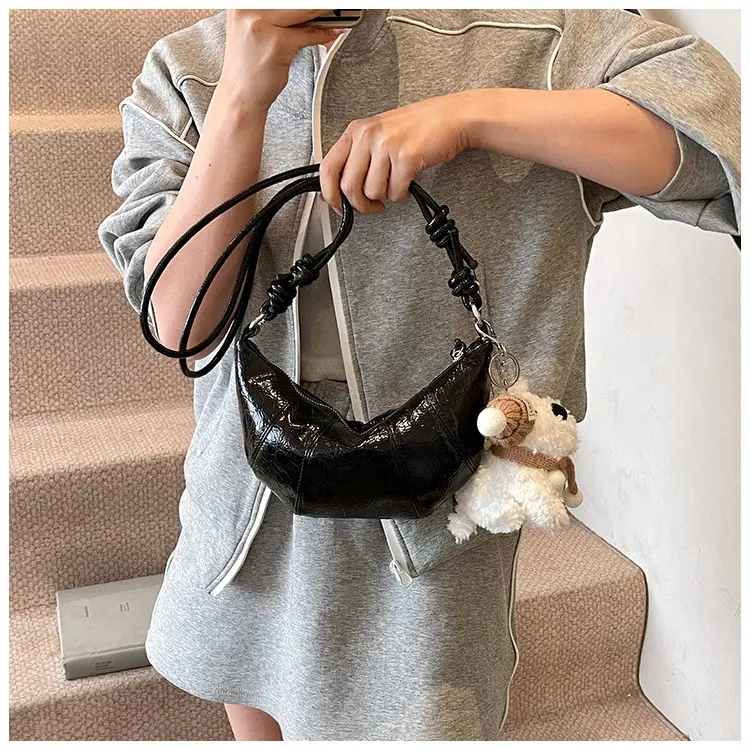 Women's Cream Shoulder Bag with Doll Decor — feature 19