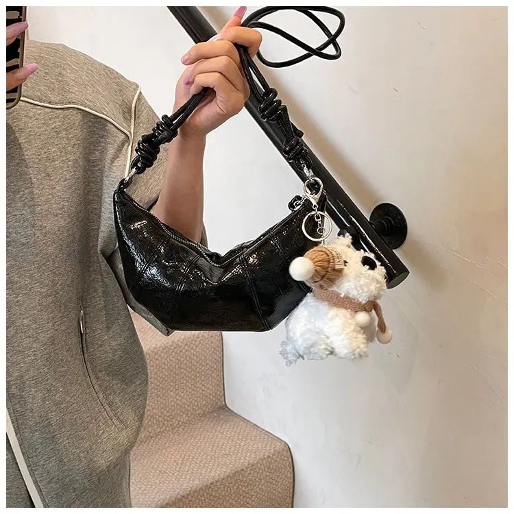 Women's Cream Shoulder Bag with Doll Decor — feature 20