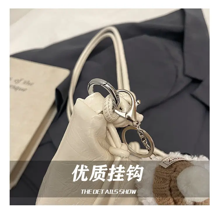 Women's Cream Shoulder Bag with Doll Decor — feature 9