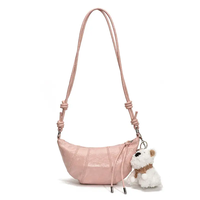 Women's Cream Shoulder Bag with Doll Decor - Image 2