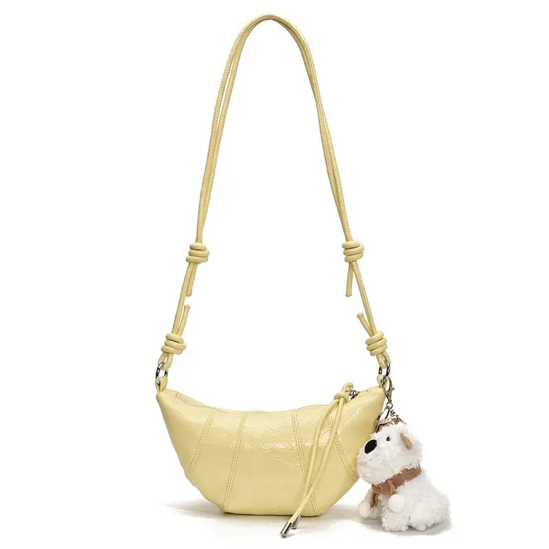 Women's Cream Shoulder Bag with Doll Decor - Image 5