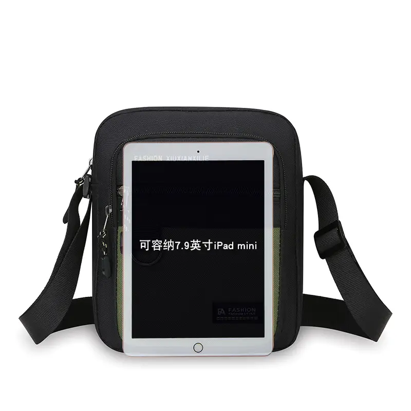 Men's Waterproof Oxford Shoulder Bag Green Black - Image 27