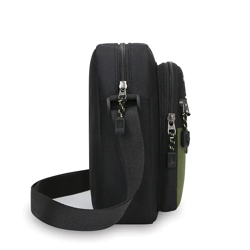 Men's Waterproof Oxford Shoulder Bag Green Black - Image 28