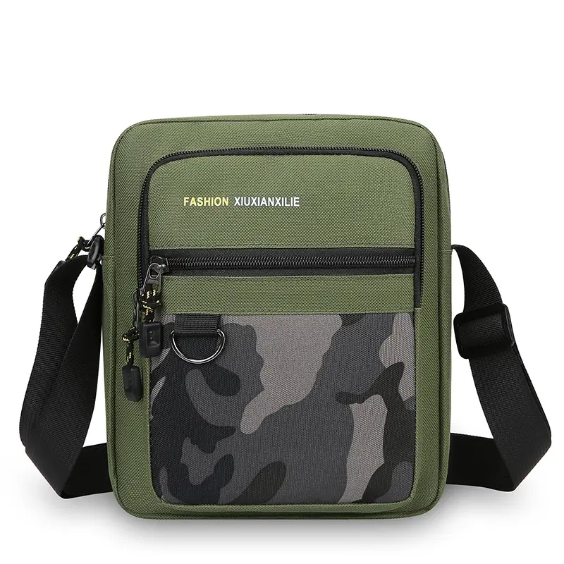 Men's Waterproof Oxford Shoulder Bag Green Black - Image 18