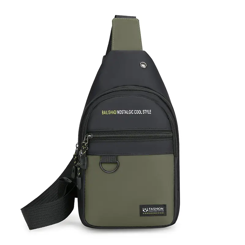 Men's Waterproof Oxford Shoulder Bag Green Black - Image 22