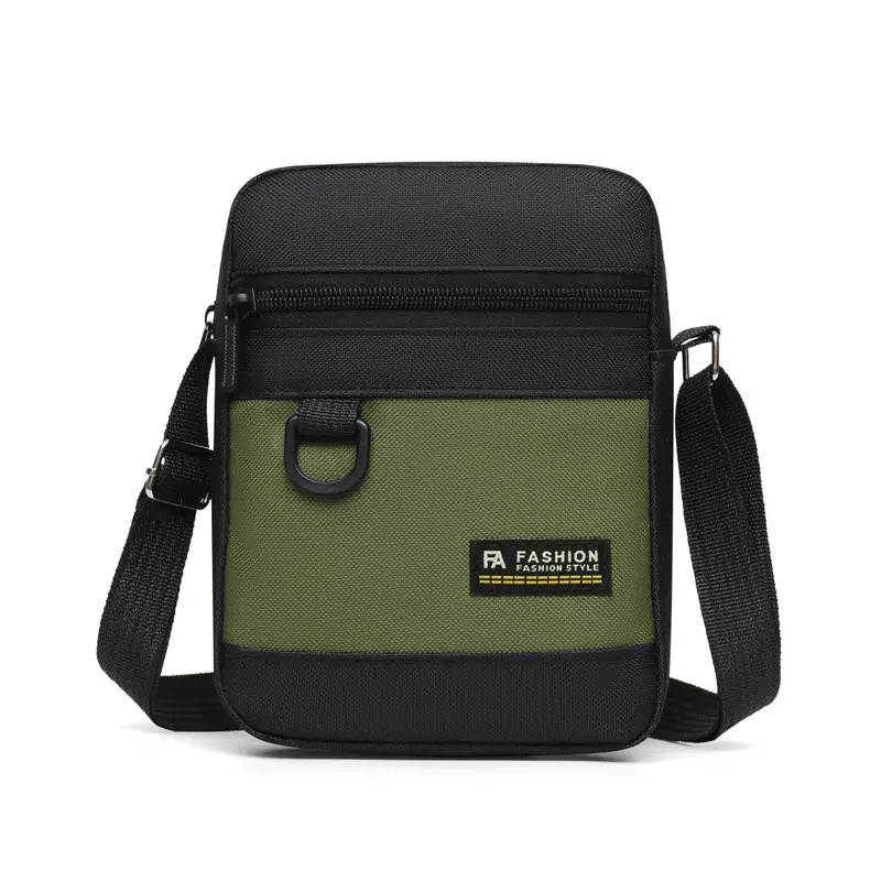 Men's Waterproof Oxford Shoulder Bag Green Black - Image 4